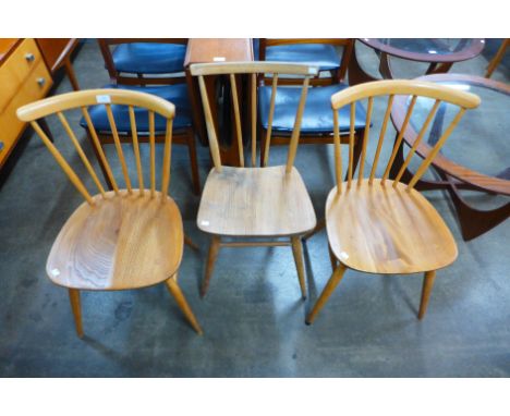 Three Ercol Blonde chairs