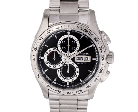 HAMILTON Jazzmaster Herren Chronograph Ref. H328162. Edelstahl, Automatik-Werk, funktionsfähig. Gute Gangwerte, Protokoll anb