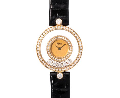 CHOPARD Happy Diamonds Ref 20/3957 Damenuhr. Box und Papiere. 18K Gelbgold. Mini Quarzwerk in funktionsfähigem Zustand. Neue 