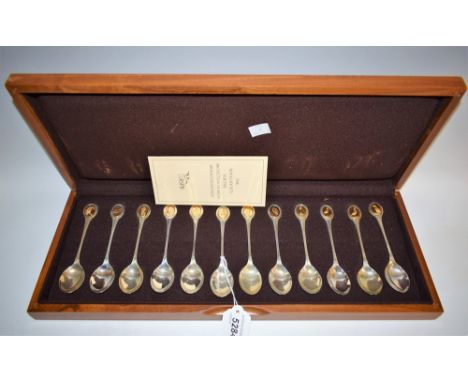 Silver - The Royal Society for the Protection of Birds spoon collection, set of twelve Silver spoons, each finial featuring a