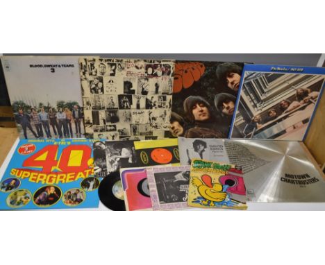 Vinyl Records - albums, Motown, K-Tel's Hits; The Beatles, Paul Simon, others, John Lennon; assorted.45's, Elton John Rocket 