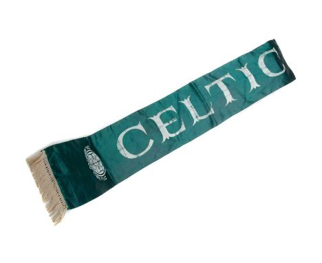 CELTIC F.C. LISBON LIONS COMMEMORATIVE SCARF,embroidered crest and date of final, along with a Jimmy Johnstone 'Celtic's Grea