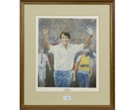 VINCENT RUGGIERO (AFTER)TOM WATSONThe Open Champion, The Royal Birkdale Golf Club, 1983, Signed in pencil and No. 59 of 750 b