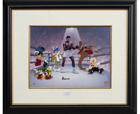 MUHAMMAD ALI AND LOONEY TUNESTHE GREATEST,Warner Bros. Limited edition 'cel' issued in 1996The Greatest in the ring with 'rop