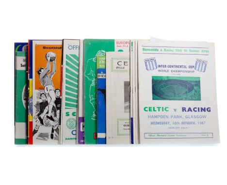 CELTIC F.C. PROGRAMMES,including v Racing Club 18th October 1967, v Vojdodina 8th March 1967,  v Dukla Pragye 12th April 1967