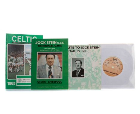 MARTIN HALE, A TRIBUTE TO JOCK STEIN,single record, in sleeve, along with Celtic! Celtic! &amp; Slattery's Mounted Fut, a Joc