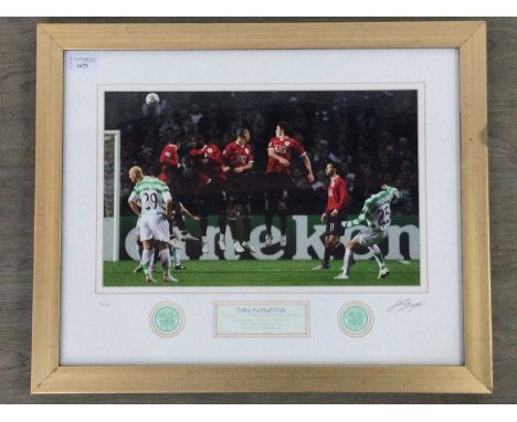 CELTIC F.C. SHUNSUKE NAKAMURA FREE KICK VS. MAN UTD., SIGNED LTD. ED. PRINT,autographed by the player and numbered 1/100, mou