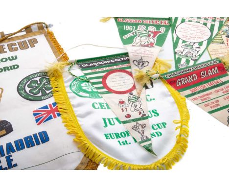 COLLECTION OF CELTIC F.C. PENNANTS,comprising, Scottish and League Cup Winners 1965-66, League Champions 1966, Scottish Cup 1