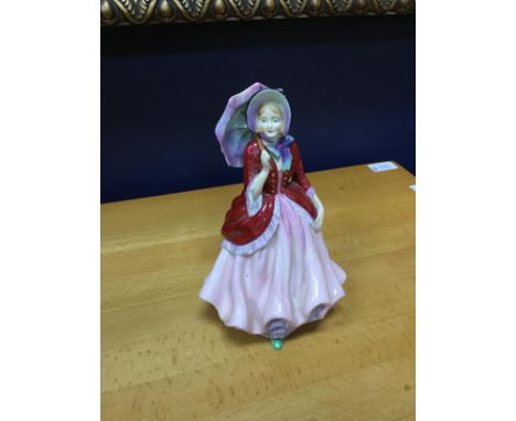 PARAGON FIGURE OF 'LADY PATRICIA', 20cm high, along with a Wedgwood Jasperware biscuit barrel, with plated mounts and lid, tw