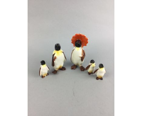 GROUP OF BESWICK PENGUINS, along with other ceramics including Belleek, Nao and others
