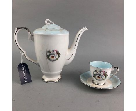 R GRAFTON FLORAL AND GILT PART TEA SERVICE, along with a Royal Stafford part tea service