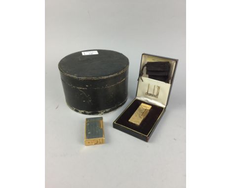 CASED DUNHILL LIGHTER, along with a Dupont lighter