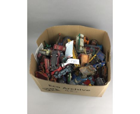 LOT OF VINTAGE MODEL VEHICLES, including buses, trucks, fire engine and others