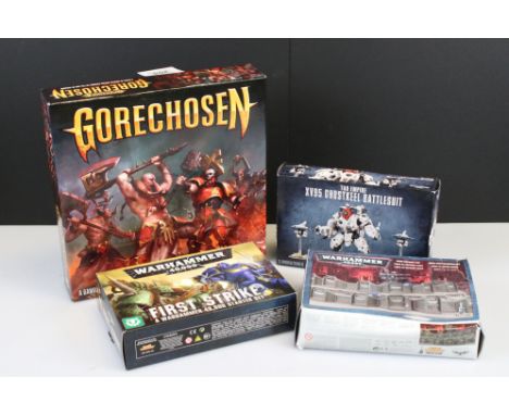 Games Workshop - Boxed Warhammer Gorechosen combat game plus 3 x boxed Warhammer sets to include First Strike, Aegis Defence 