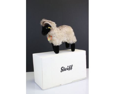Steiff Snuki Goat soft toy contained within a Steiff box 