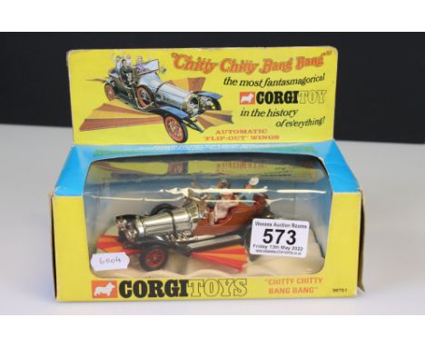Boxed Corgi 98751 Chitty Chitty Bang Bang diecast model, complete with 4 x figures and accessories, diecast vg, box showing e