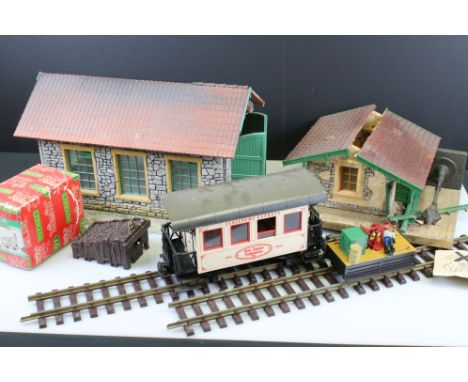 Quantity of Lehmann G scale model railway to include various track (straights and curves), boxed 2001, Jubilaums Express coac