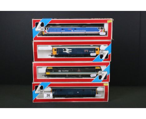 Four boxed Lima OO gauge locomotives to include 205211 ScotRail Lothian, 205170 73108, 205169 Broadlands and 205135 Royal Oak