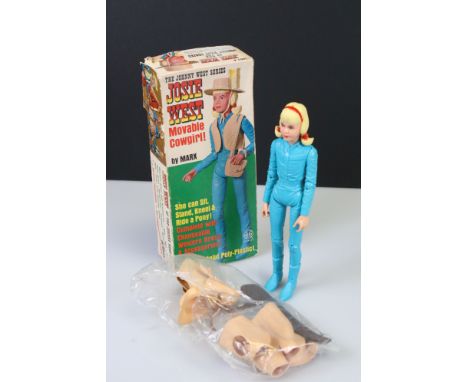 Boxed Marx Johnny West Series Josie West Movable Cowgirl figure with accessories and instructions, vg with fair box 