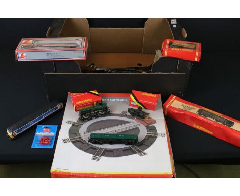 Collection of OO gauge model railway to include boxed Hornby R070 Electrically Operated Turntable, boxed Hornby R416 Royal Ma