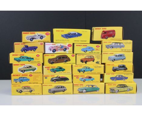 23 Boxed Atlas Dinky diecast models to include 24CP, 24Q, 412, 157, 162, 157, 111, 110, 182, 543, 24Z, 39A, 177, 24N, 191, 53
