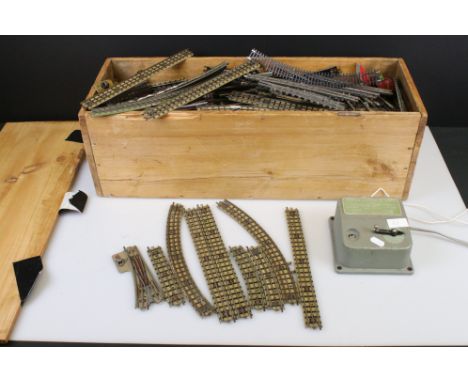 Large quantity of various Hornby Dublo and OO gauge model railway track featuring straights and curves 