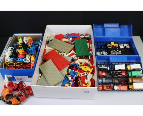 Lego - Collection of circa 80/90s bricks, minifigures and accessories plus Mattel He Man Masters of the Universe accessories,