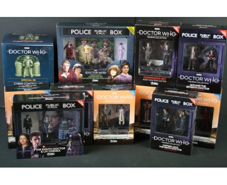 13 Boxed Eaglemoss BBC Doctor Who metal figures &amp; sets to include Drama Set The Eighth Doctor &amp; Liv Chenka, Companion