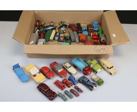 Around 45 mid 20th C play worn diecast models to include mainly Dinky of various scale, features early examples 