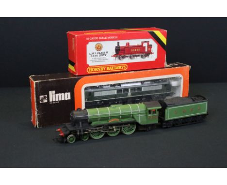 Two boxed OO gauge locomotives to include Lima 8054L DB 151002-3 (tatty box) and Hornby R052 LMS 0-6-0T Jinty Loco plus a Hor