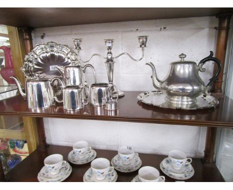 Shelf of silver plate