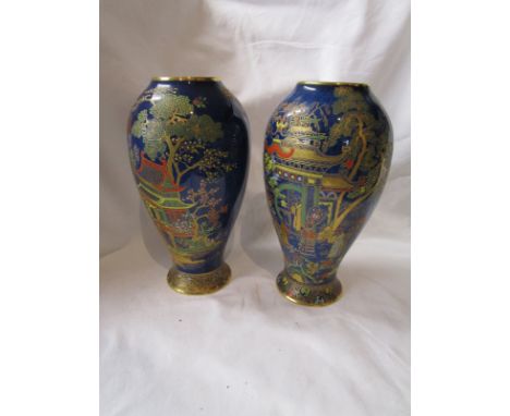 Pair of Carltonware chinoiserie vases