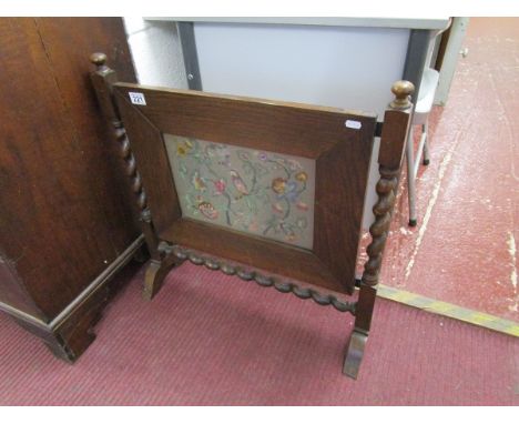 Oak barely-twist fire screen