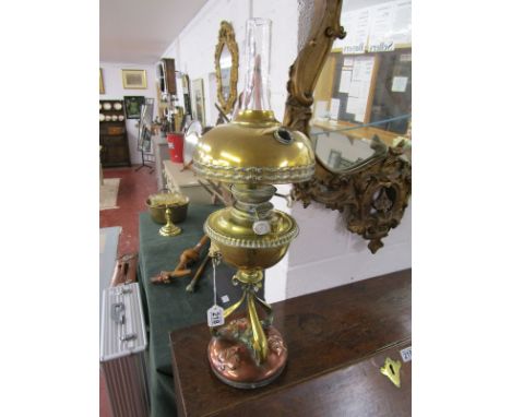 Arts & Crafts copper and brass paraffin lamp