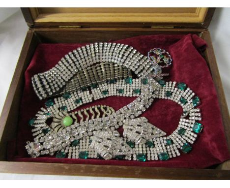 Box of quality diamante vintage jewellery