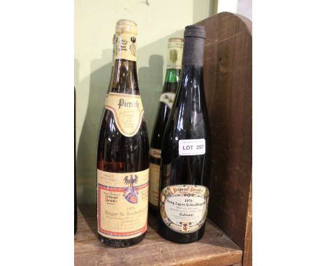 1 bt 1979 Burg Layer Schlosskapelle Kabinett. 1 bt 1978 Binger St Rochuskapelle Spatlese. 1 bt 1985 Baden Bereich Spatburgund
