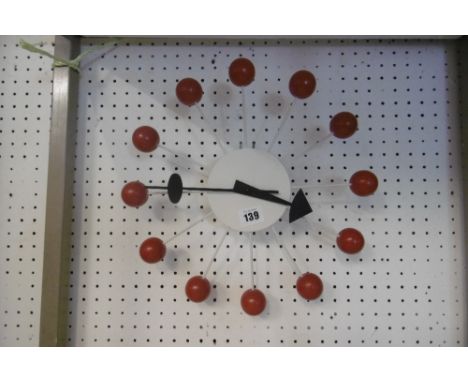 A RETRO STYLE GEORGE NELSON DESIGN BALL CLOCK