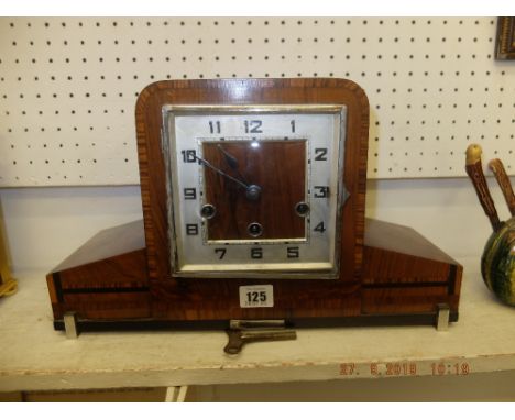 A chiming art deco Westminster mantle clock