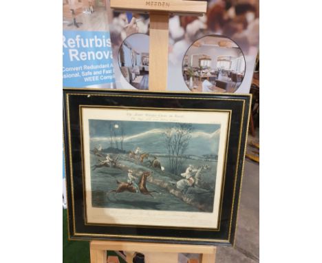 Framed vintage print The First Steeplechase on Record - The large field near Biles's corner (after Henry Thomas Alken) by Joh
