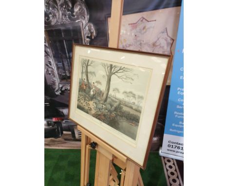 Framed Coloured print Hare Hunting 1 La Chasse au Lievre After William Samuel Howitt (1756 â€“ London 1822) Print depicting h