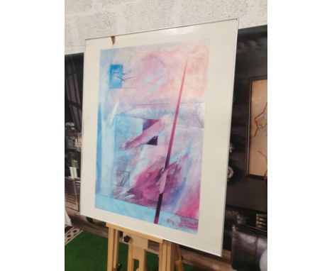 Abstract Blue/Purple wall art  J. Hermasuez 89 91 x 111cm