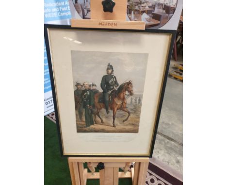 Framed Coloured Print Portrait Of The Honourable Charles Hugh Lindsay Major Commandant Of The St Georges VRC Commanding 3rd B