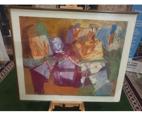 Tamsen Louise Croft - Treikcliff 1991 framed Mixed media on paper label verso reads purchased through Contemporary Art Societ