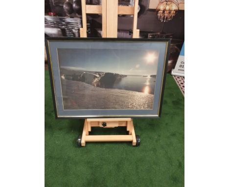 A large framed Seascape - Glaciers modern black frame 90 x 65