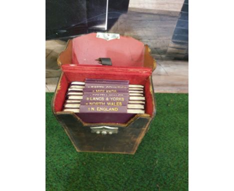 A set of 8 G.W. Bacon &amp; Co VintageLarge Print Road maps in leather slipcase Circa. 1910