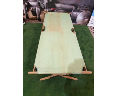 3 x Vintage WWII Wood &amp; Canvas Medical Stretcher Reclaimed vintage WW2 British army medical stretchers, fixed wood side b