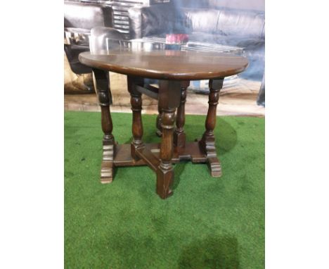 Oak gate leg table with plaque pinned reading Mr Mrs Mason House Estate Employee January 24th 1951 70 x 55 x 43cm 