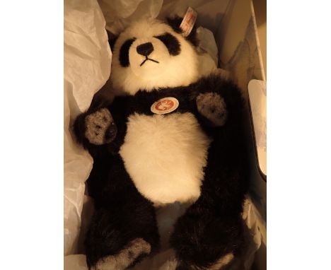 Boxed Steiff bear Panda Bamboo limited edition 