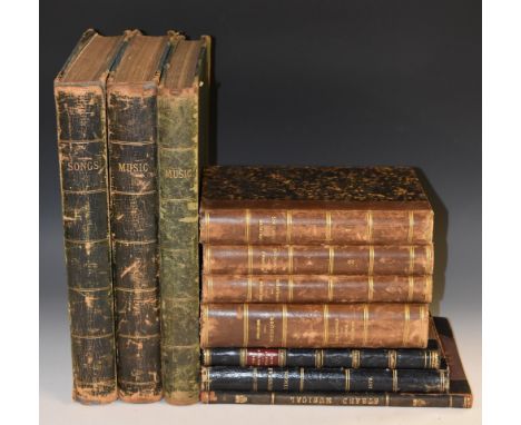 Music - a set of three late Victorian folio sammelbands of sheet  and song music, each volume prefixed by an ink manuscript c