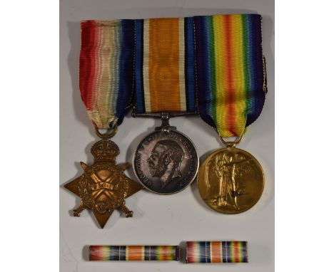 Medals, WWI, group of three, 1914-15 Star, British War and Victory medals, S4-055864 Pte B.C. Ashford A.S.C. [Army Service Co